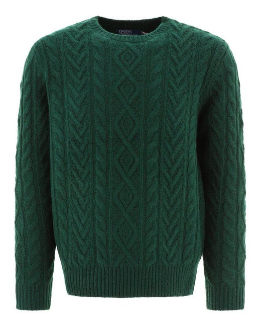 Ralph Lauren Green Cable-knit Sweater for men