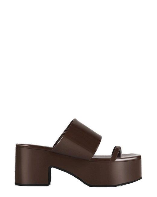 Dries Van Noten Brown Platform Slip-On Sandals