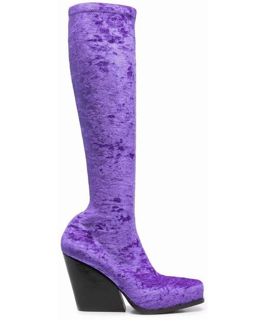 Stella McCartney Purple Square-toe Platform Boots