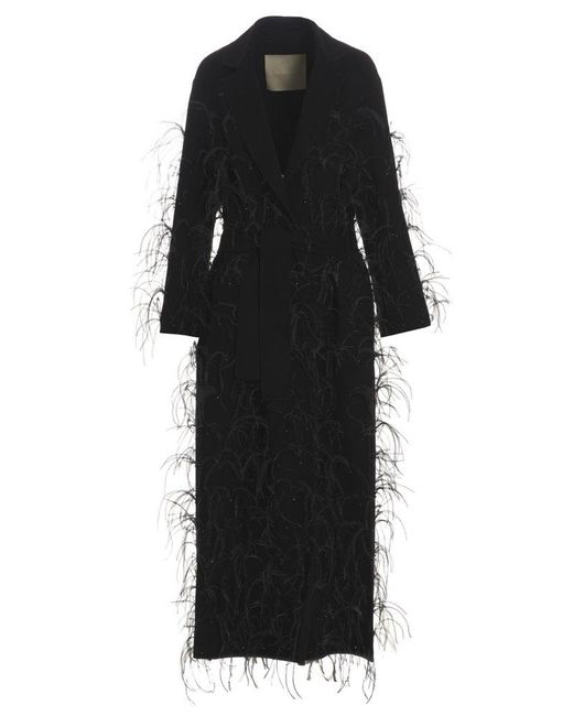 Elie Saab Black 'Embellished' Long Coat