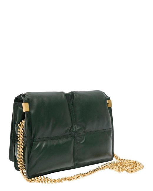 Burberry Green Snip Quilted Chain-link Crossbody Bag
