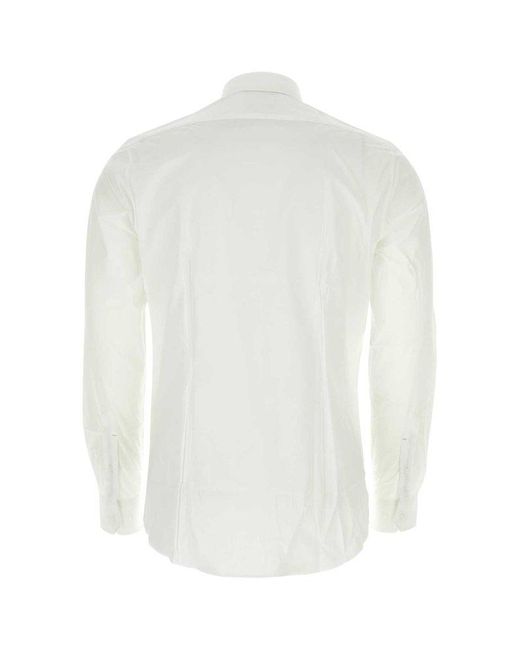 Michael Kors White Stretch Cotton Shirt for men