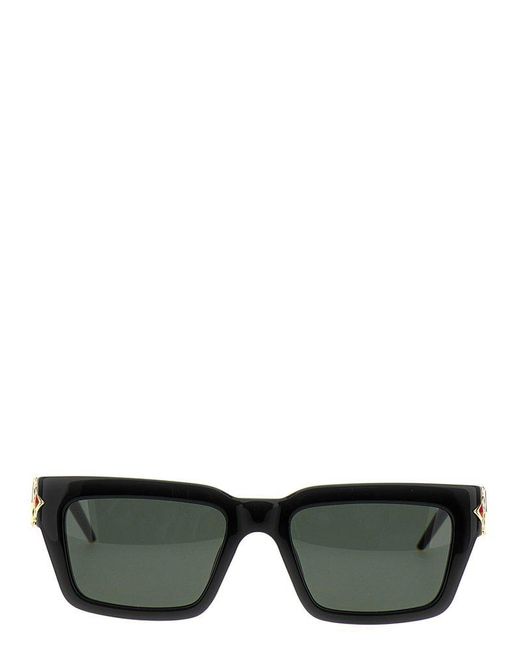 Casablancabrand Black Monogram Plaque Square Frame Sunglasses for men