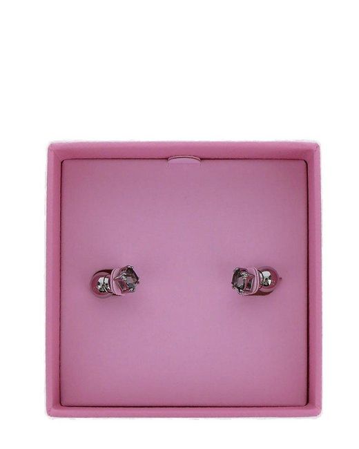 Swarovski Purple Millenia Square Cut Stud Earrings