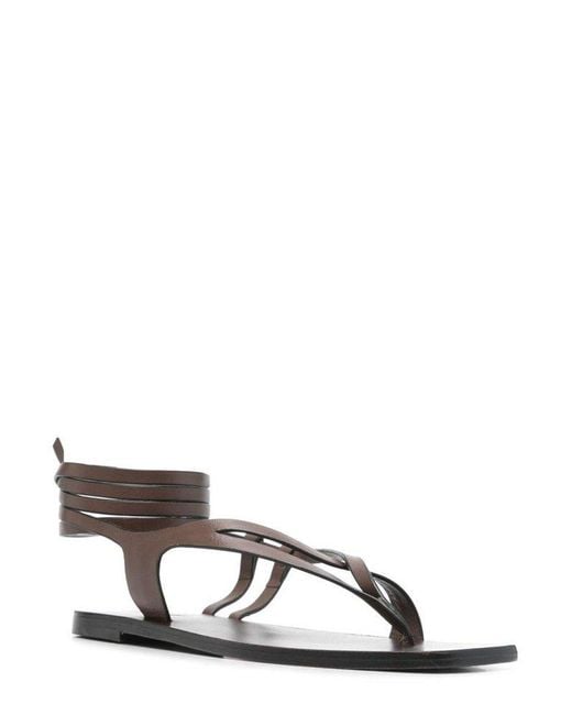 A.Emery Black Tie-Up Square Toe Sandals