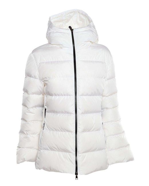 Moncler Synthetic Dera Hooded Short Down Jacket in White | Lyst Australia