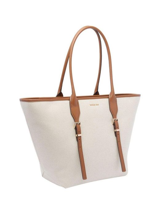 Michael Kors White Logo Lettering Shopper Bag