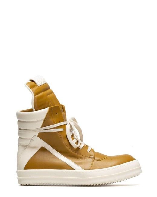 Rick Owens Yellow Geobasket Lace-up Sneakers for men