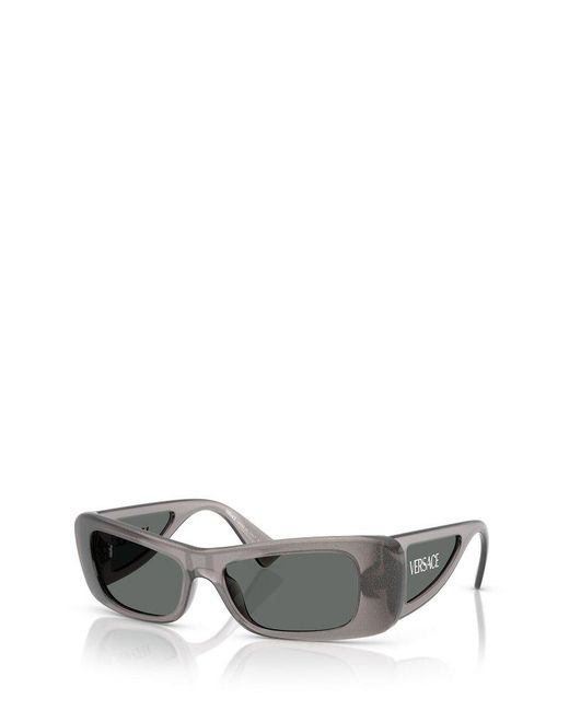 Versace Gray Rectangle-Frame Sunglasses