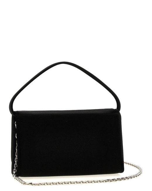 Roger Vivier Black Pilgrim Embellished Micro Satin Handbag