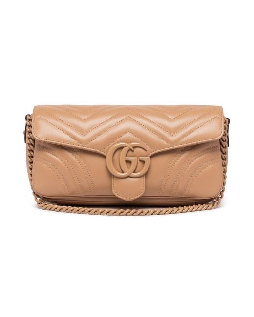 Gucci Natural GG Marmont Matelassé Shoulder Bag
