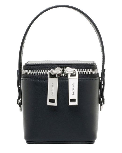 Ferragamo Black Micro Zip-Around Mini Bucket Bag