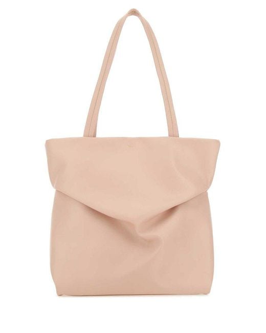 Chloé Leather Judy Large Tote Bag in Beige (Pink) | Lyst