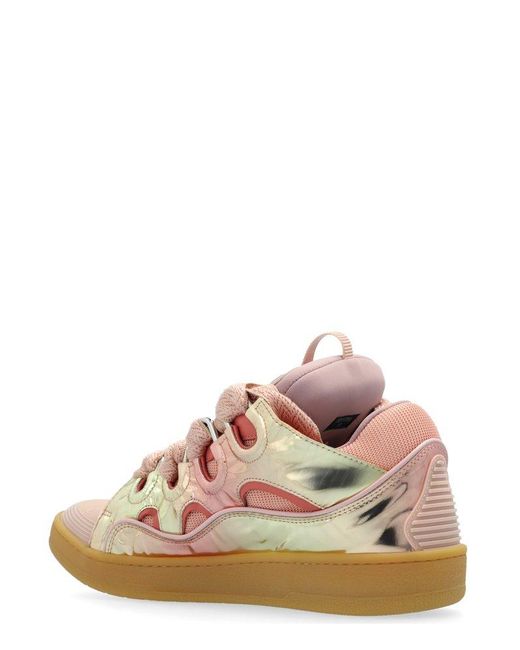 Lanvin Pink Curb Lace-up Sneakers for men