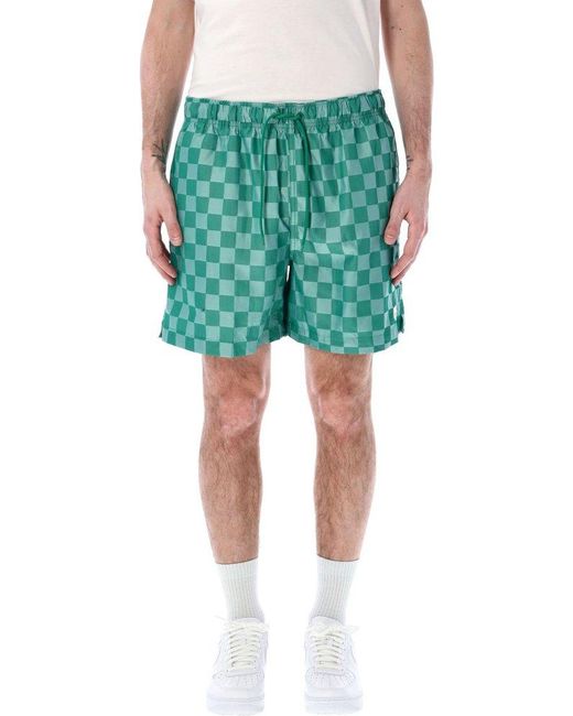 Nike Green Flow Logo-embroidered Drawstring Shorts for men