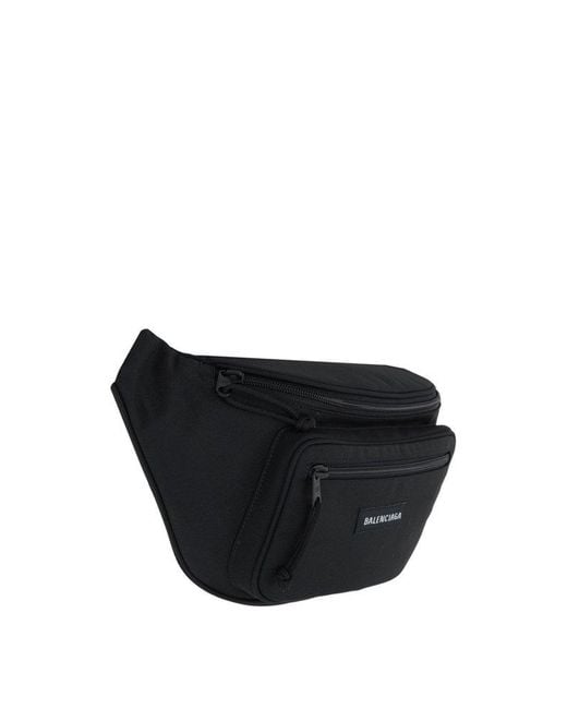 Balenciaga Black Logo Patch Belt Bag for men