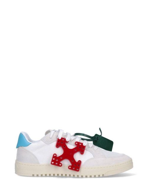 Off-White White & Red Low 2.0 Sneakers this that heel tab virgil