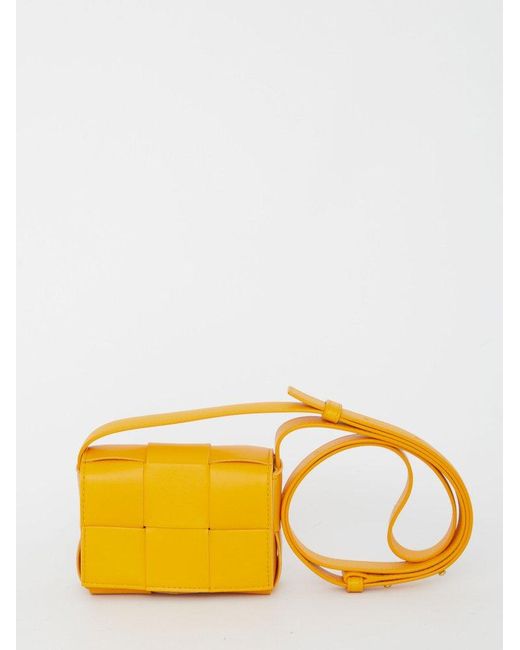 Bottega Veneta Yellow Cassette Mini Crossbody Bag