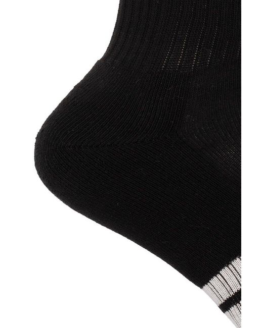 AMI Black Paris De Coeur Embroidered Socks