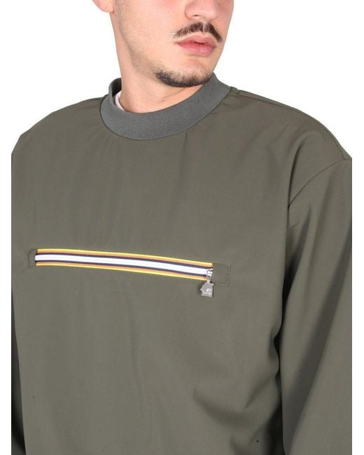 K-Way Blue Zip-Detailed Sweatshirt for men