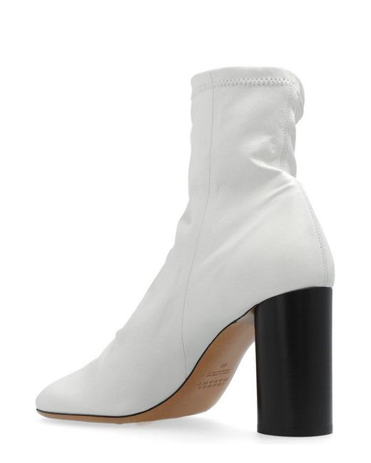 Isabel Marant White Labee Heeled Ankle Boots