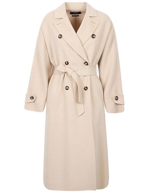 Weekend by Maxmara Natural Double-breasted Belted Coat