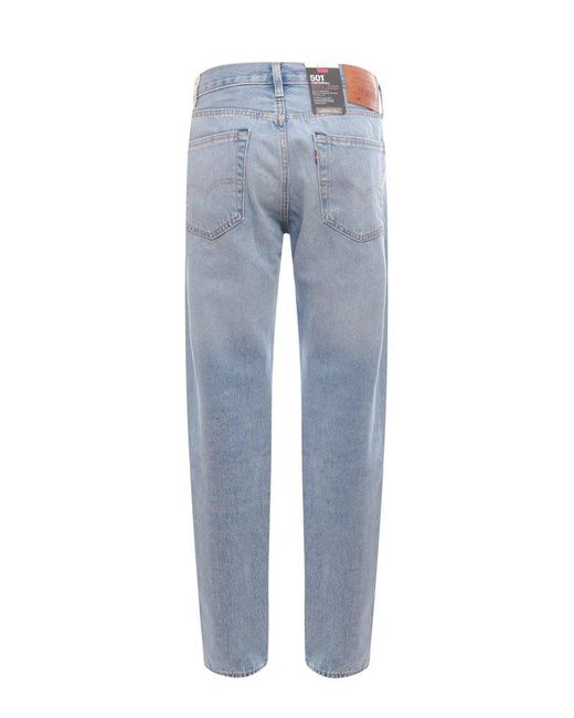 Levi's Blue 501 Logo Patch Straight Leg Jeans for men