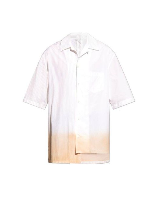 Lanvin White Tie-dyed Short Sleeved Shirt for men