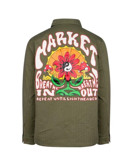Market Green Breathwork Army Button-up Jacket for men