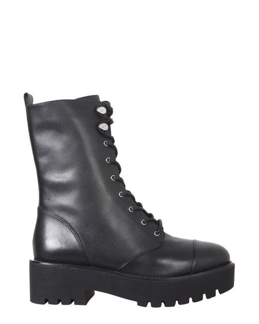 michael kors black combat boots