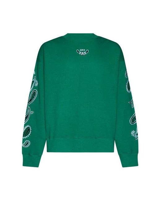 Off-White c/o Virgil Abloh Green Bandana Arrow Crewneck Sweatshirt for men