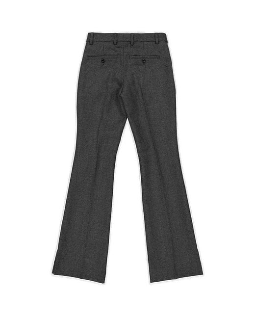 AMI Black Mid-rise Flared Tailored Trousers