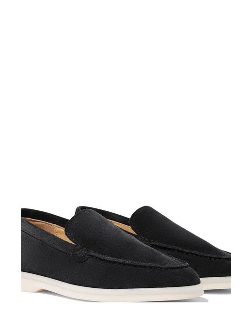 Scarosso Black Ludovico Round-Toe Loafers for men