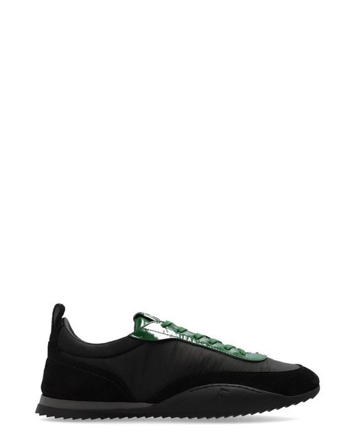 Ferragamo Black Detroit Lace-up Sports Sneakers for men
