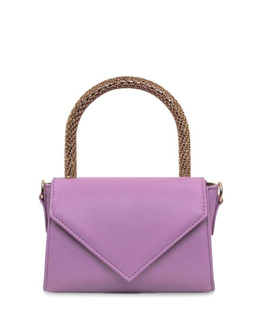 Gedebe Purple Cookie Crystal Embellished Tote Bag