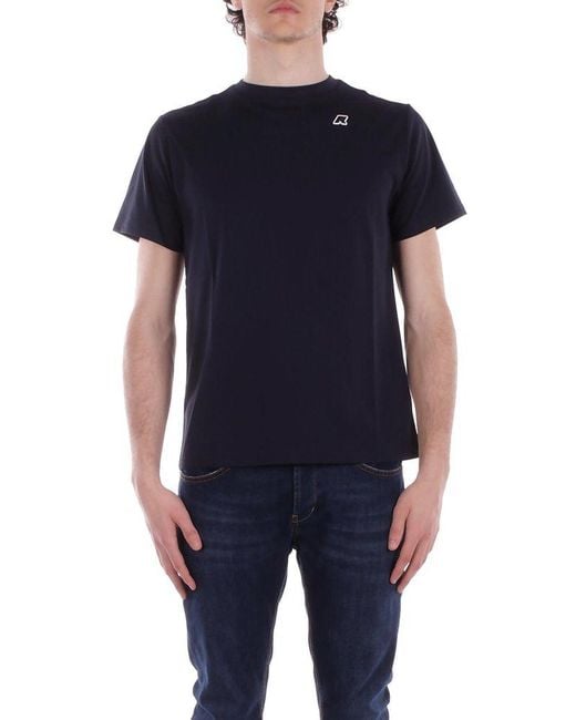 K-Way Blue Logo Patch Crewneck T-Shirt for men