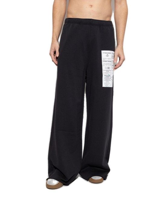 MM6 by Maison Martin Margiela Black Numbers-Motif Flared Track Pants for men