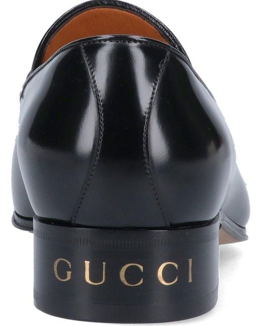 Gucci Black Logo Printed Tassel-detailed Loafers for men