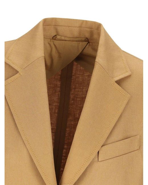 Max Mara Natural Guglia Single-Breasted Long-Sleeved Jacket