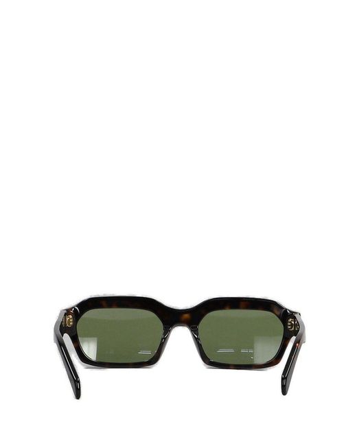 Retrosuperfuture Green Rectangle Frame Sunglasses