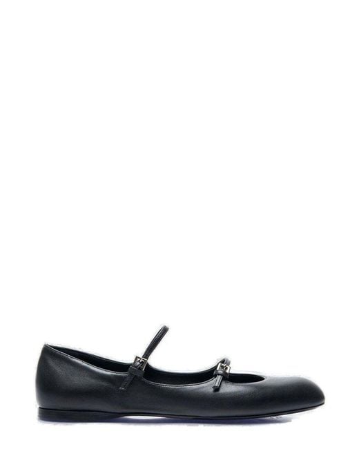 Max Mara Black Circus Buckle Detailed Ballet Flats