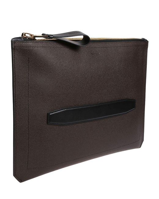 Tom Ford Black Zip-up Clutch Bag for men