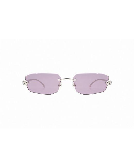 Cartier Pink Geometric Frame Sunglasses