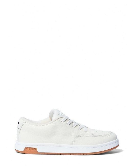 KENZO Logo Embroidered logo Low top Sneakers in White for Men Lyst