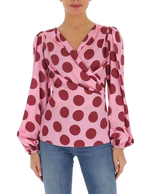 Pink polka dot blouse Clearance