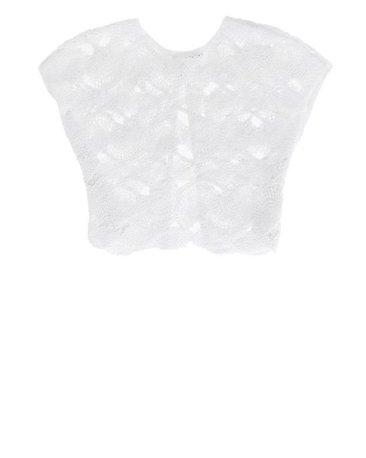 Kangra White Open Knit Sweater