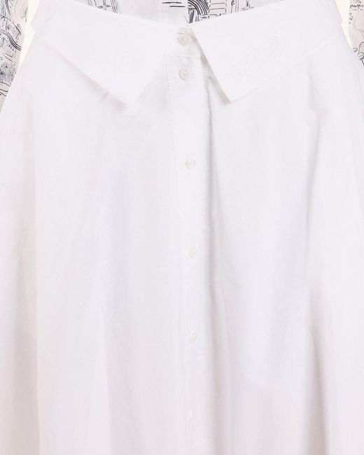 Karl Lagerfeld White Poplin Maxi Skirt