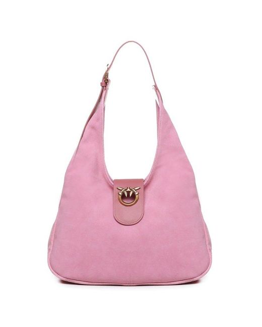 Pinko Pink Love Birds Foldover Top Shoulder Bag