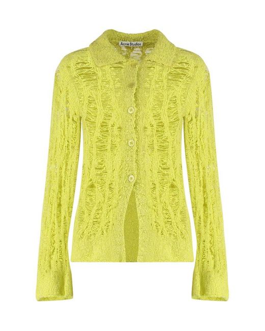 Acne Yellow Cotton Cardigan