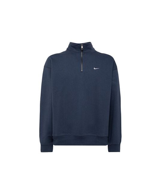 Nike Blue Solo Swoosh Half-zip Sweatshirt for men